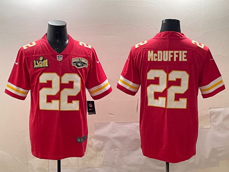 Men Kansas City Chiefs #22 Mcduffie Red Second generations 2025 Nike Limited NFL Jersey style 2